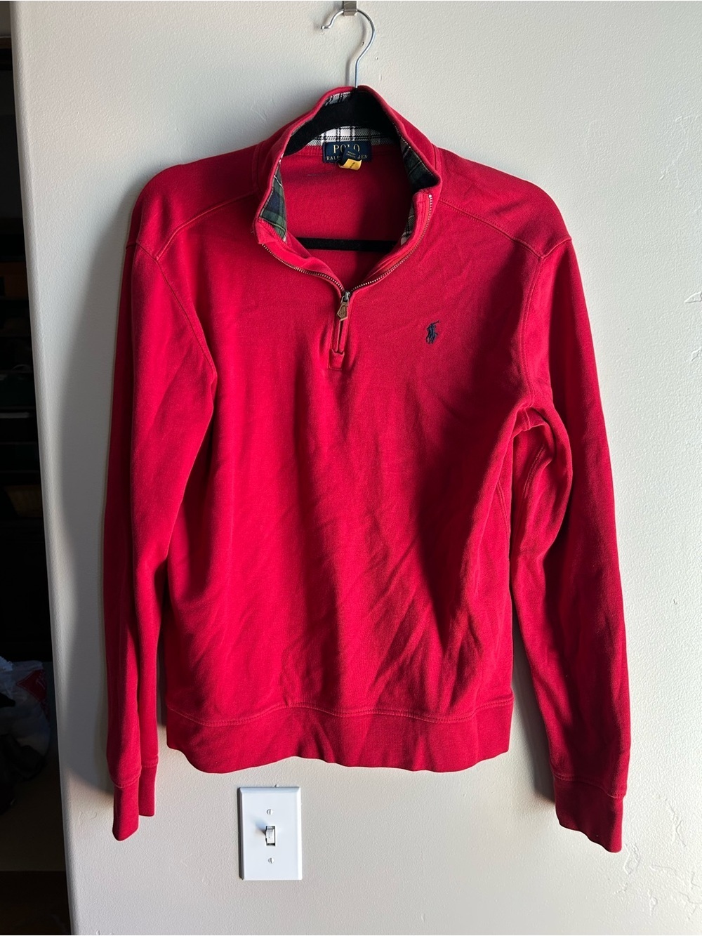 Polo Ralph Lauren Quarter Zip Pullover Red Pony Preppy Y2K Academia Classic